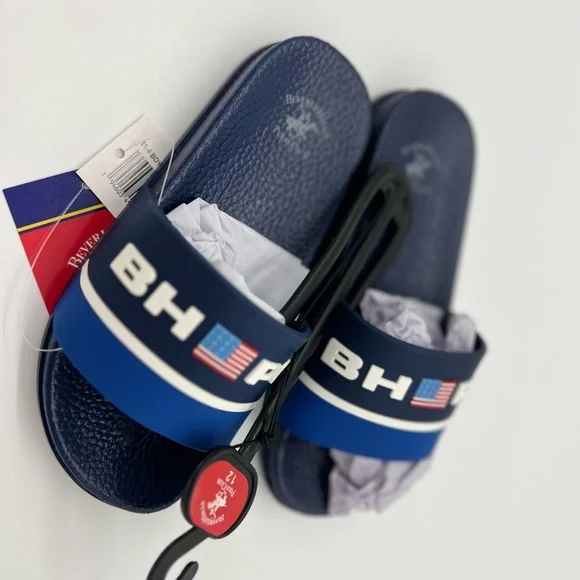 Beverly Hills Boys Slides Non-Slip (Toddler-Big Kid), Navy Blue size 12 - Picture 3 of 6